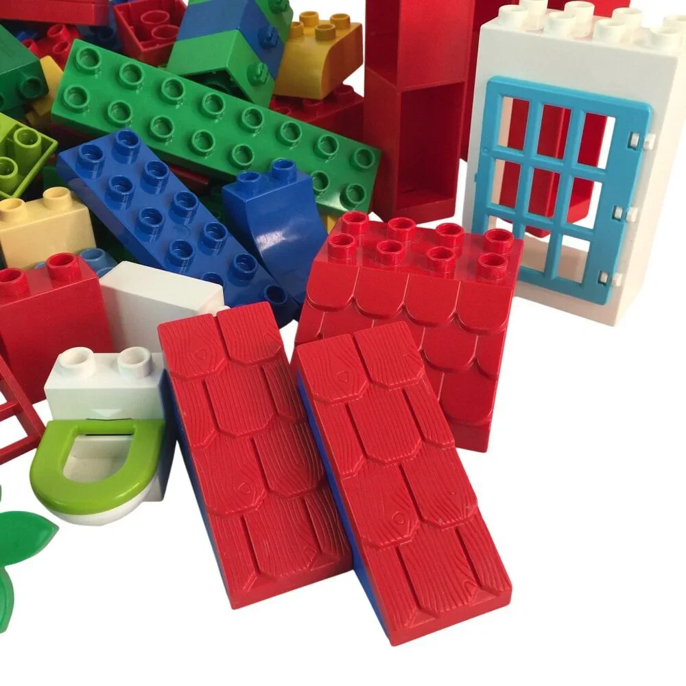 Lego Duplo Building Blocks Lot 180+ Pcs Base Plate Door Brick‎ Wall Ladder Roof